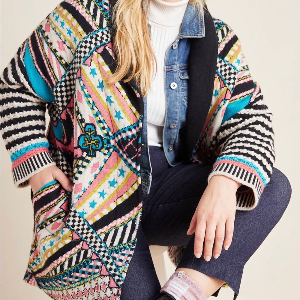 Anthropologie Multicolor Patterned Jacket - Picture 8 of 11